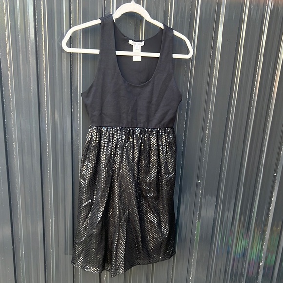 Alice + Olivia Women’s Black Babydoll Sparkle Sleeveless Cocktail Mini Dress XS - Picture 2 of 16